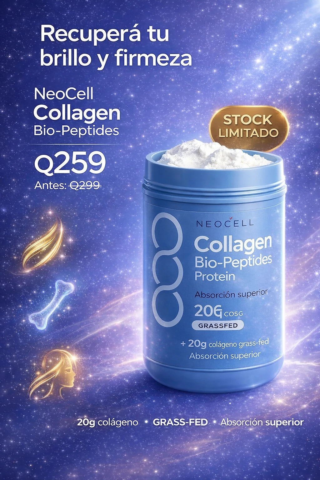NeoCell Collagen Bio-Peptides Protein Powdered Dietary Supplement